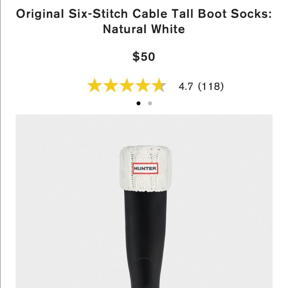 HUNTER Boot Socks in White